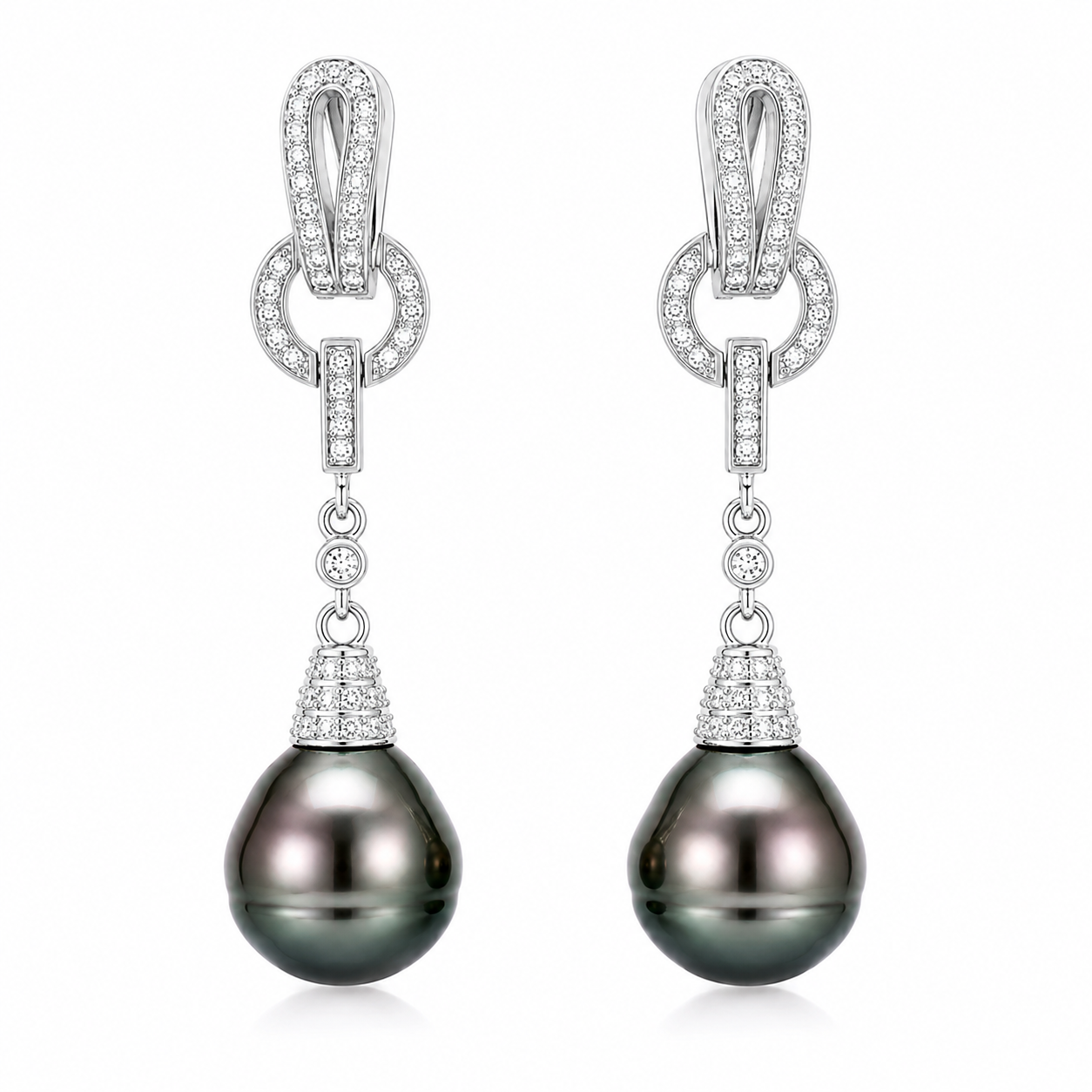 Tahitian pearl drop earrings